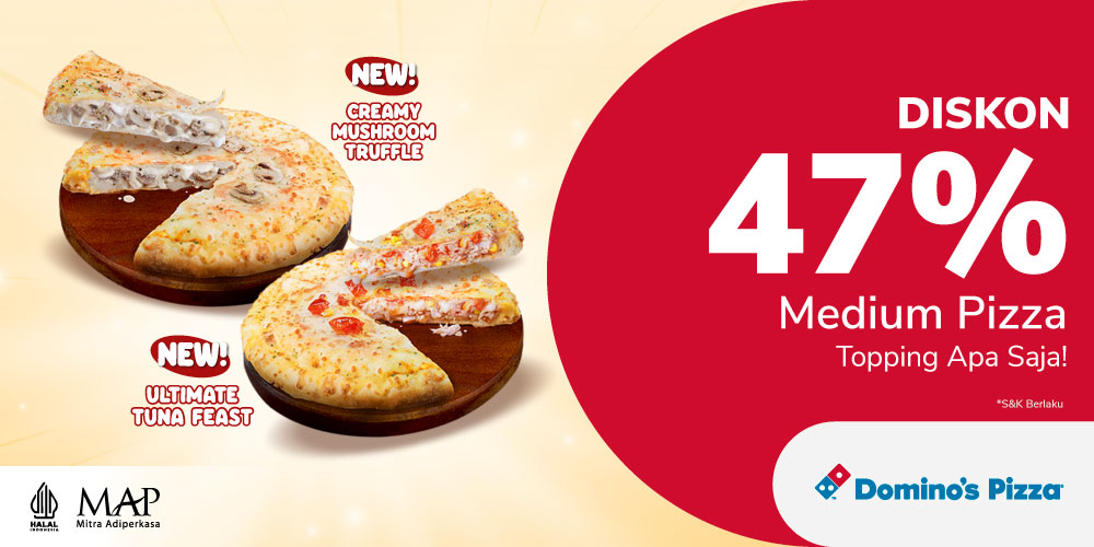 Gambar promo Dominos - Discount 47% dari Dominos Pizza