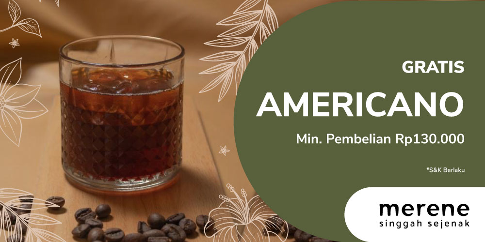 Gambar promo Merene - Free Americano Min. Rp.130.000 dari Merene Coffee