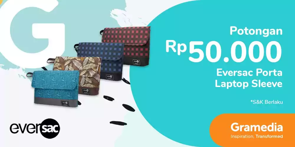 Gambar promo Potongan Rp50.000 Eversac Porta Laptop Sleeve dari Gramedia